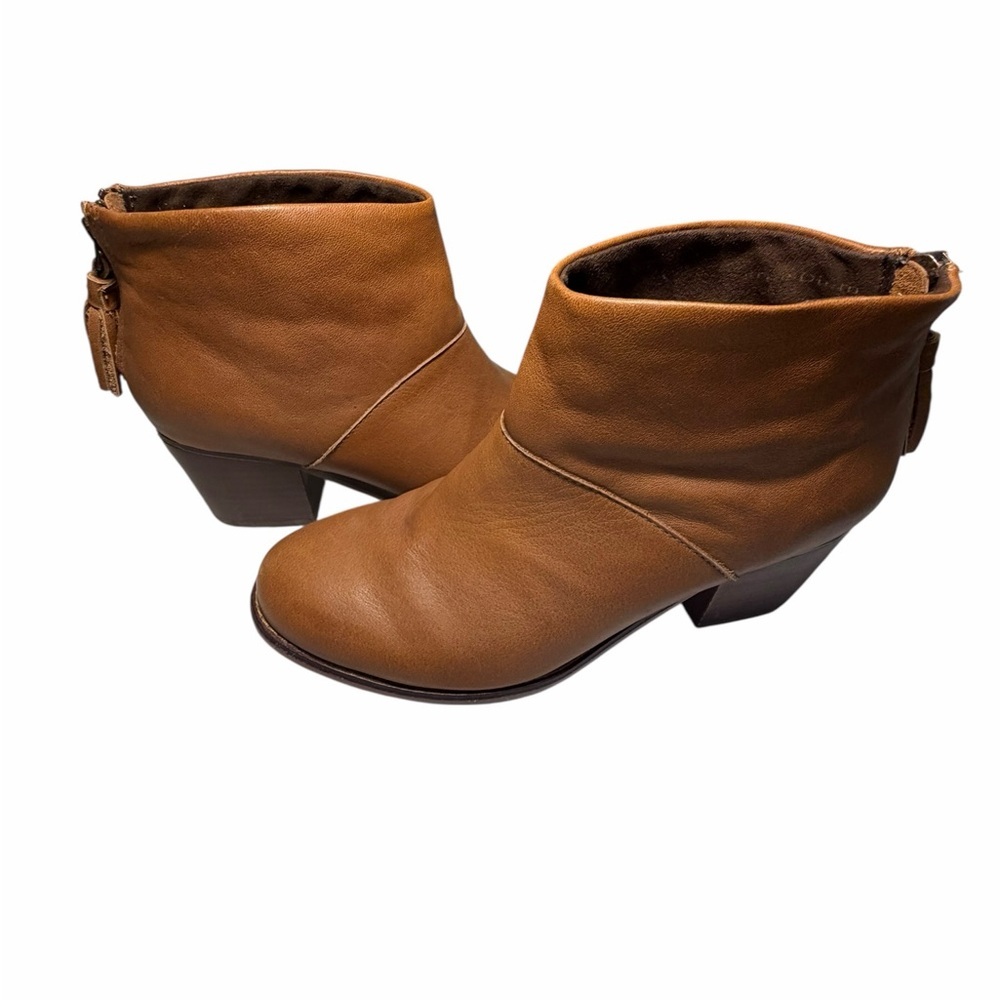 TOMS Carpe Diem Tan Brown Leather Women's Ankle Boots Sz 7.5